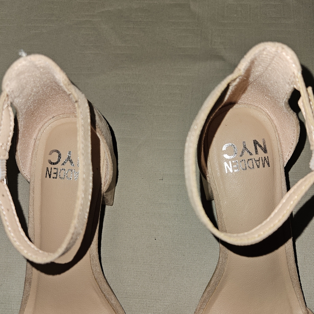 Madden NYC  Women's Tan and Glitter Heels size 7 - Picture 4 of 15